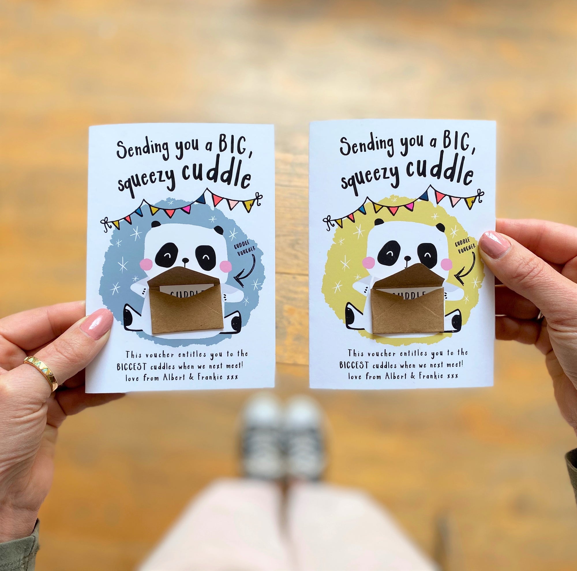 Sending a Cuddle Voucher Greeting Card