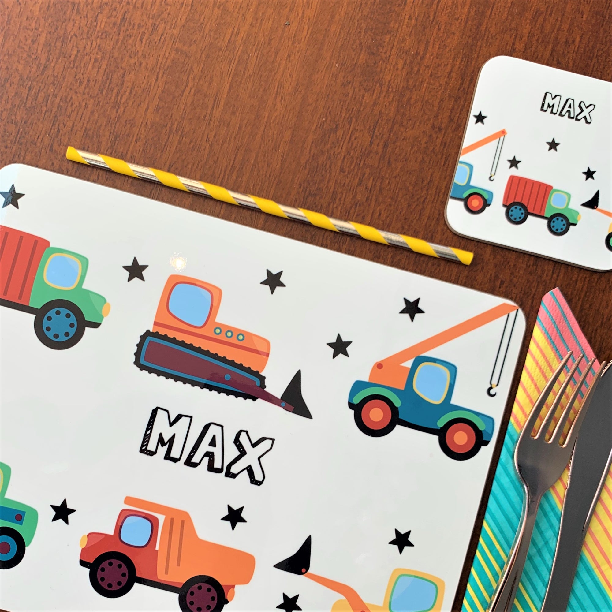 Diggers and Trucks Placemat - Hendog Designs