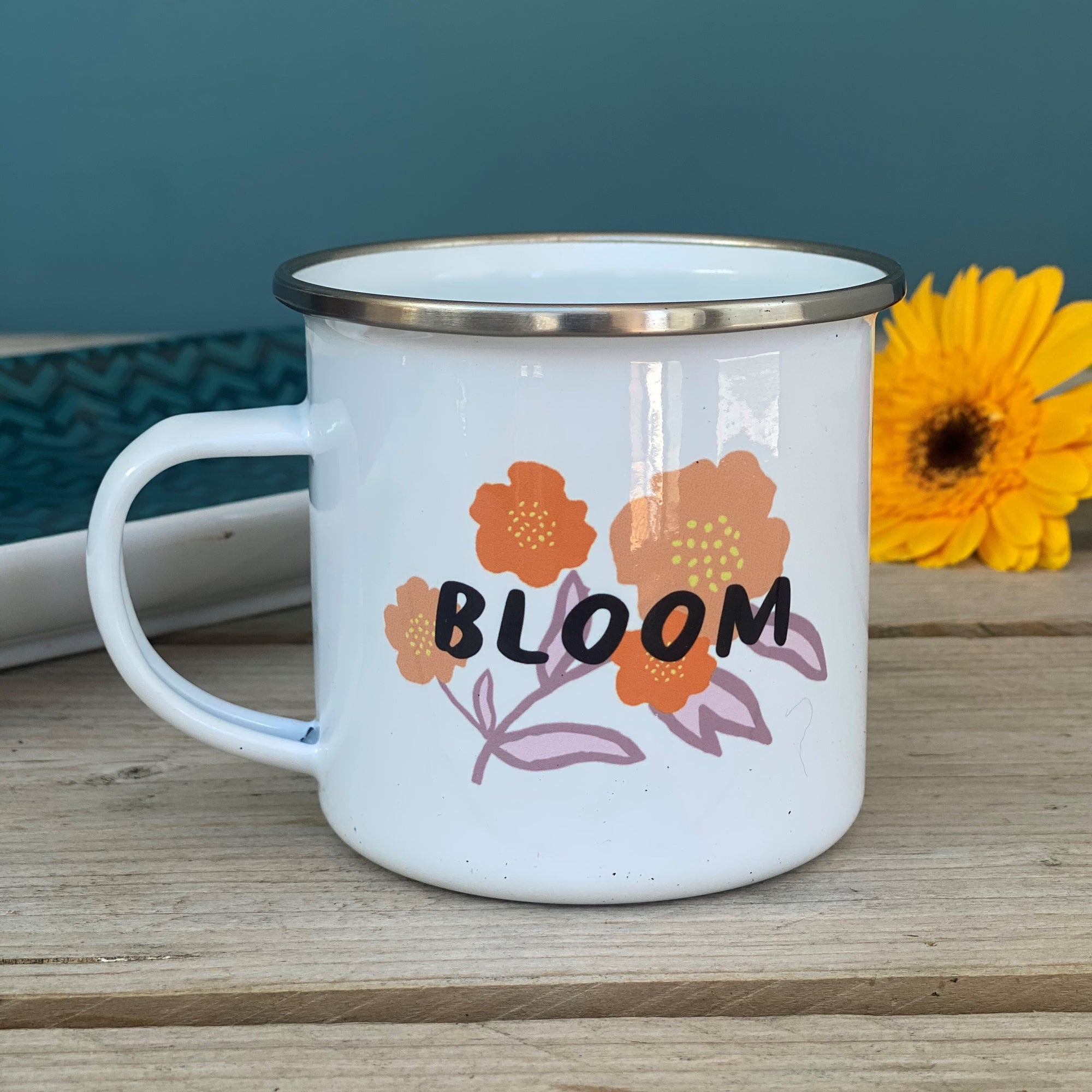 Empowering Flower Enamel Mugs