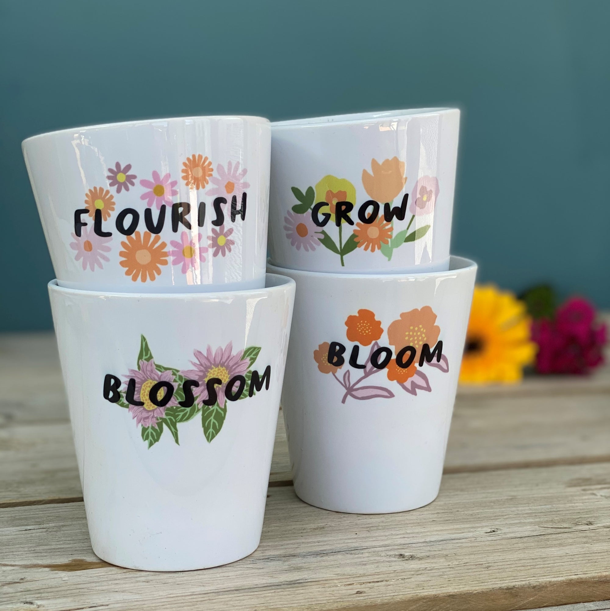 Empowering Flower Themed Flower Pot