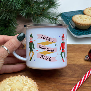 Christmas Elves Enamel Mug