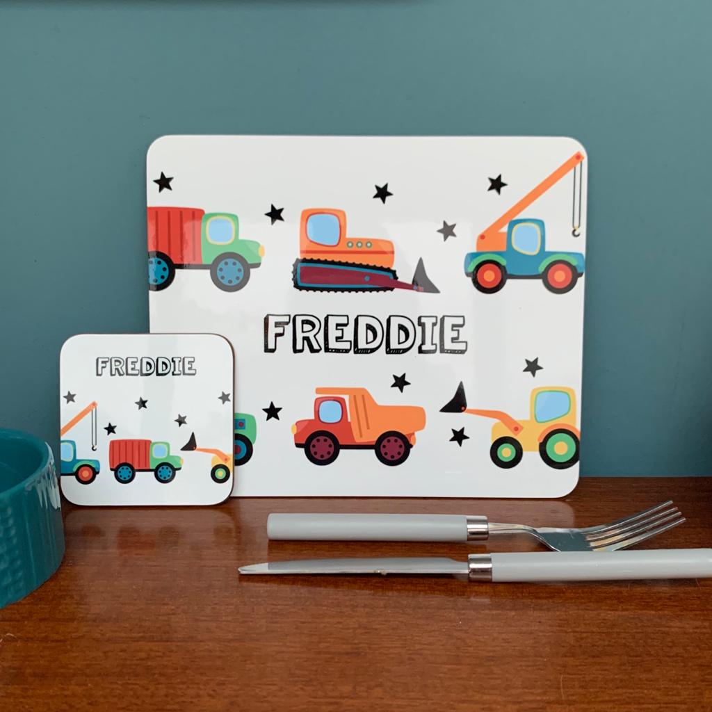 Diggers and Trucks Placemat - Hendog Designs