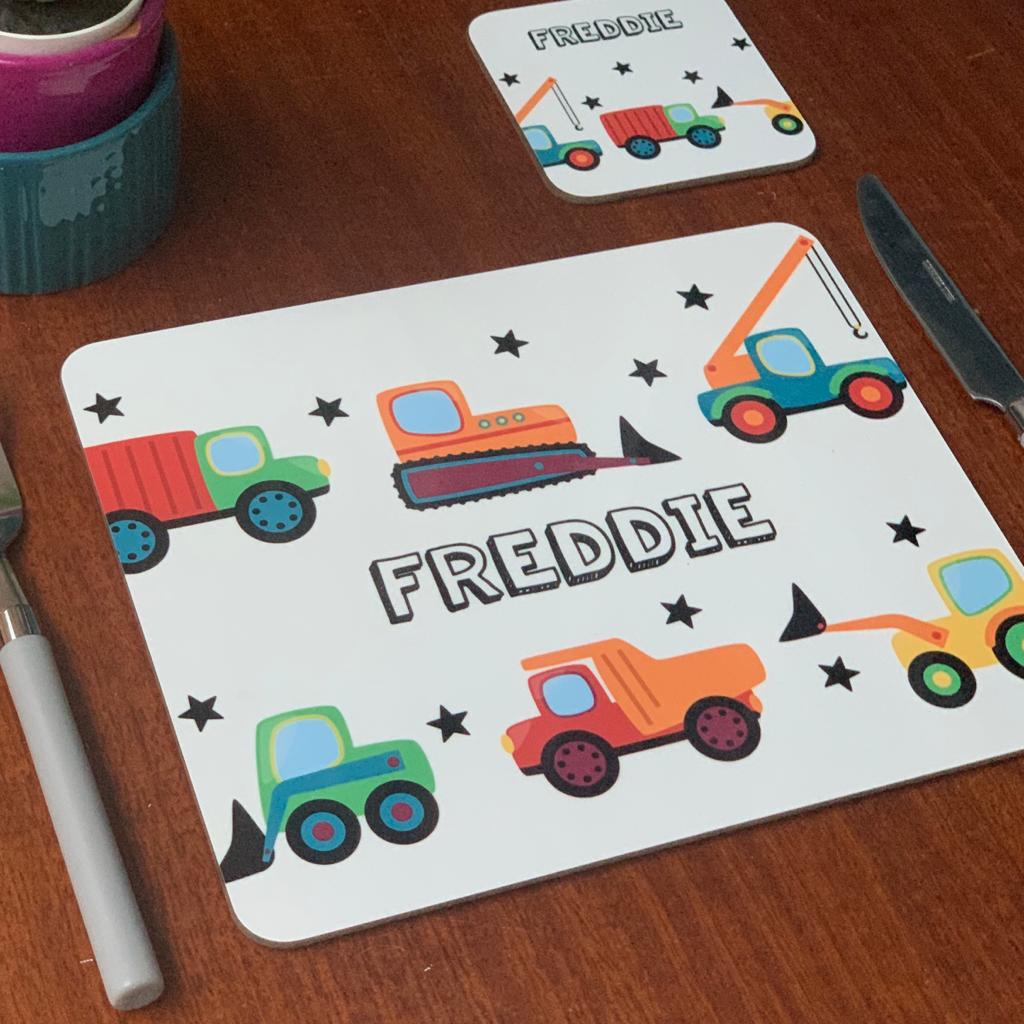 Diggers and Trucks Placemat - Hendog Designs