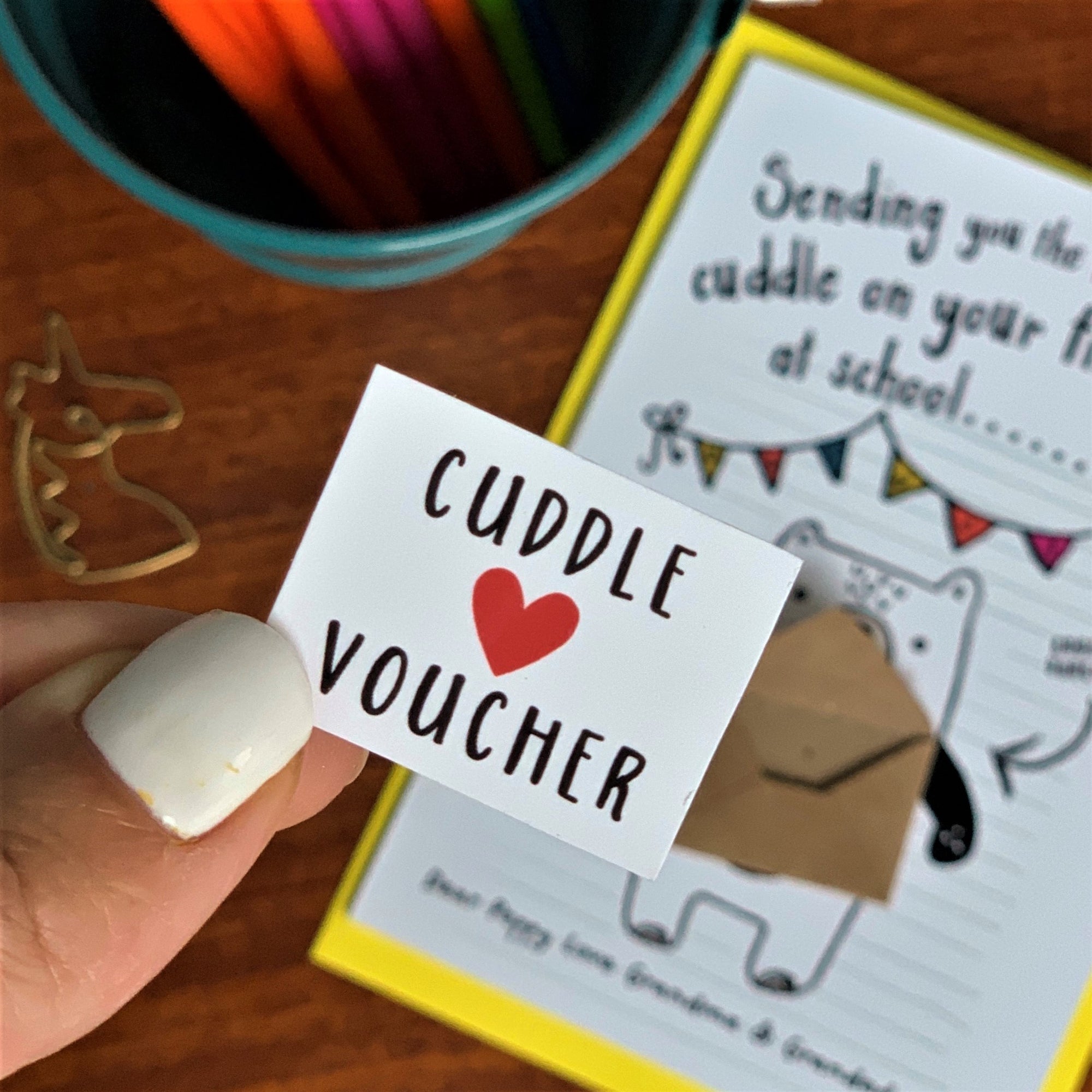 First Day of School Cuddle Voucher Greeting Card