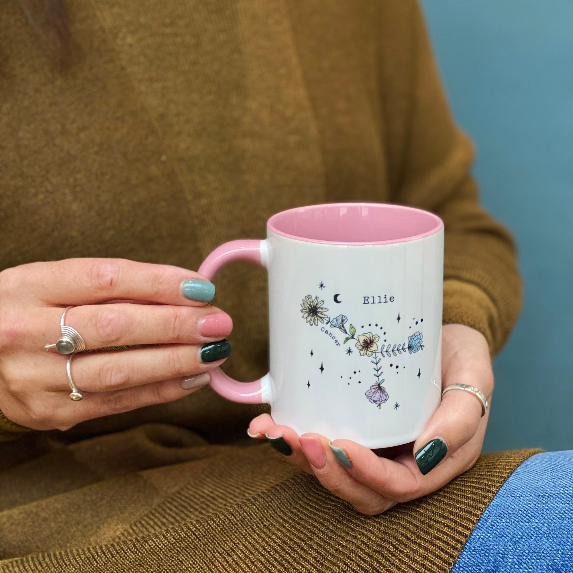 Zodiac Floral Star Constellation Mugs