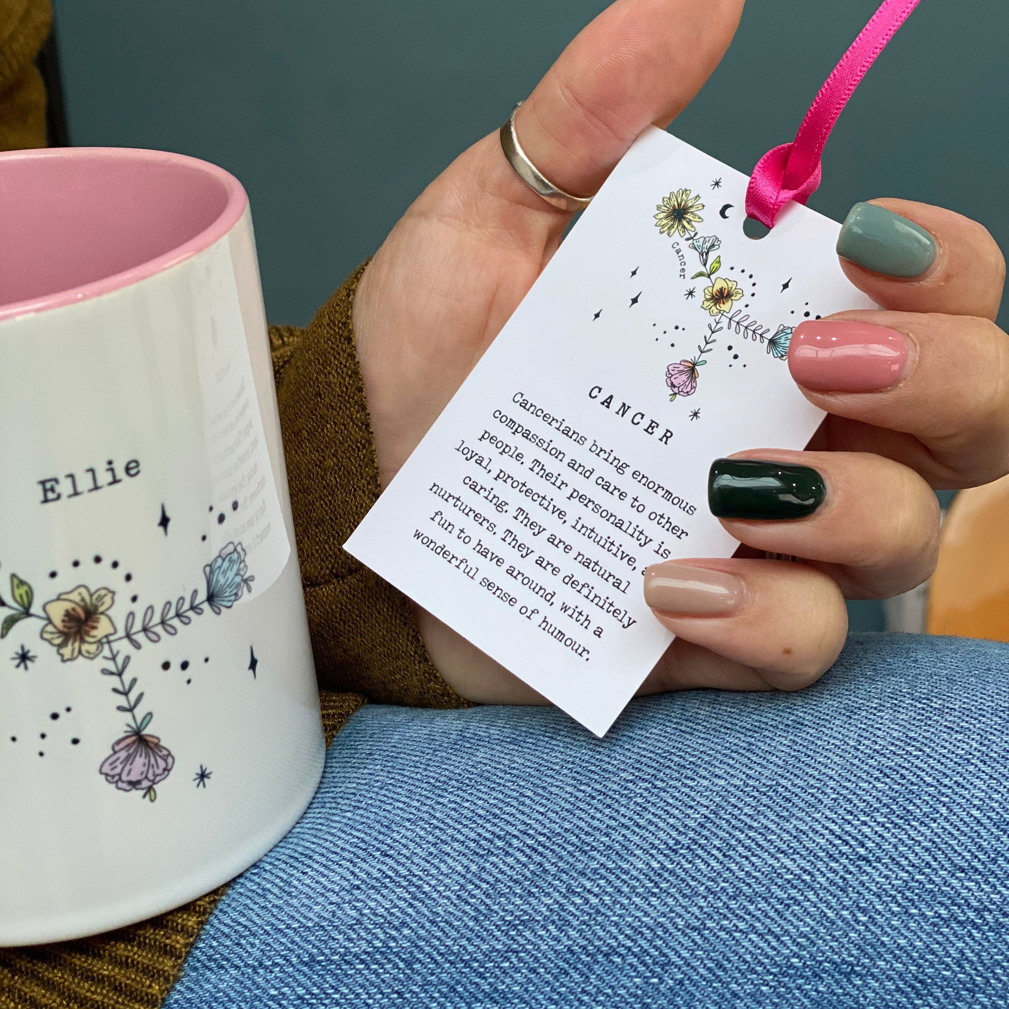 Zodiac Floral Star Constellation Mugs