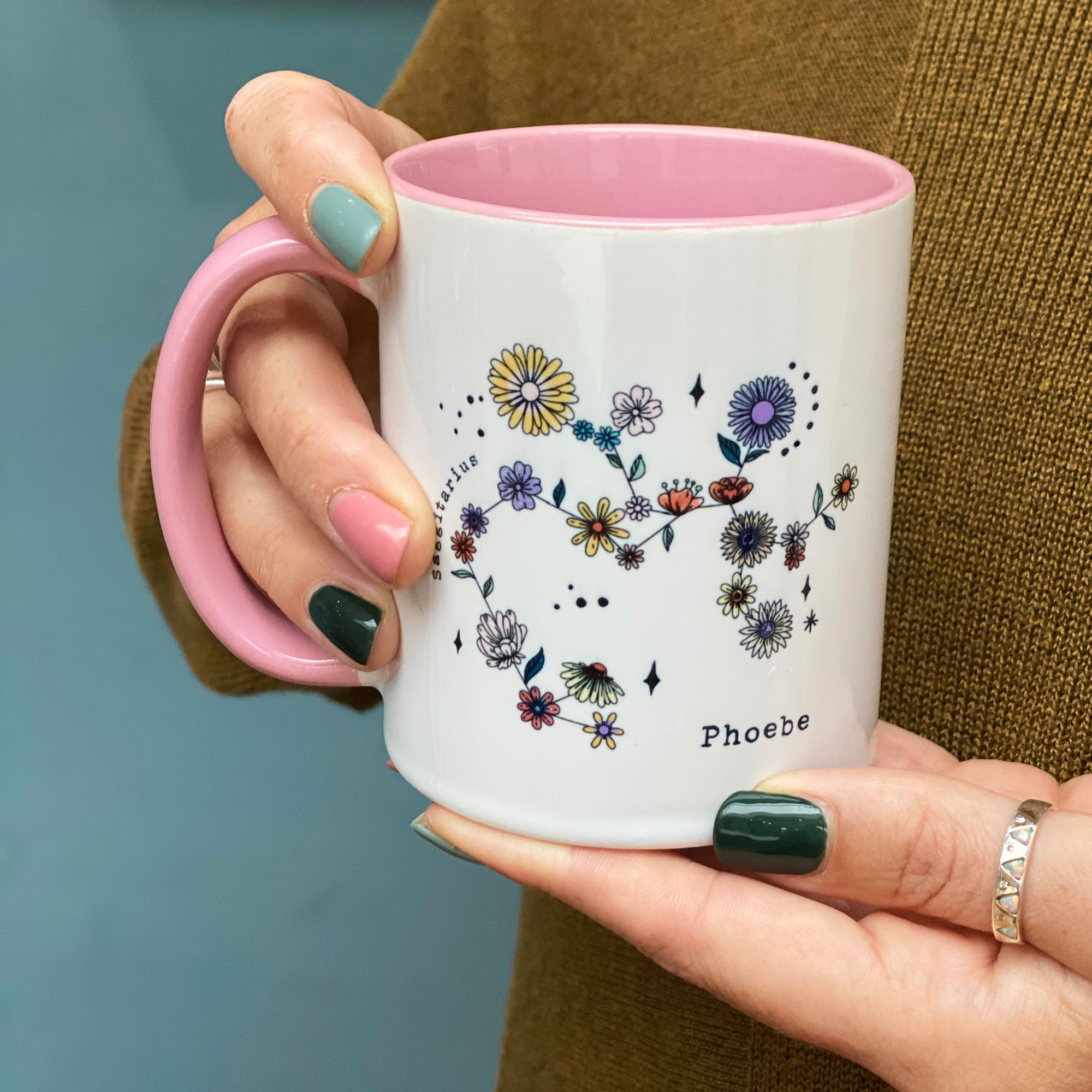 Zodiac Floral Star Constellation Mugs