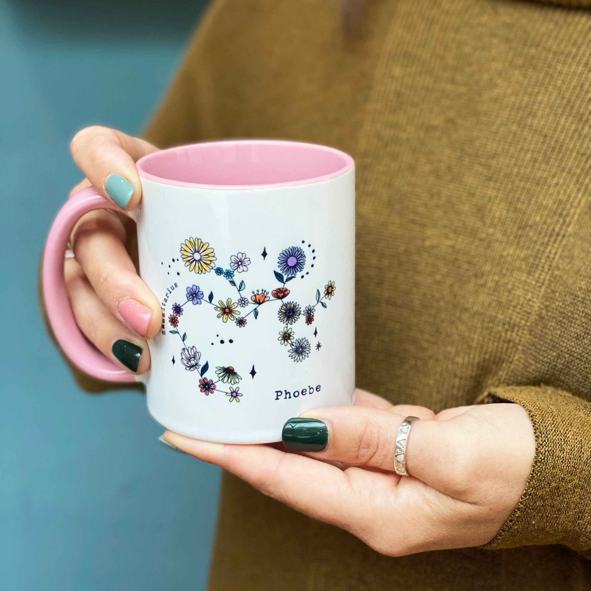 Zodiac Floral Star Constellation Mugs