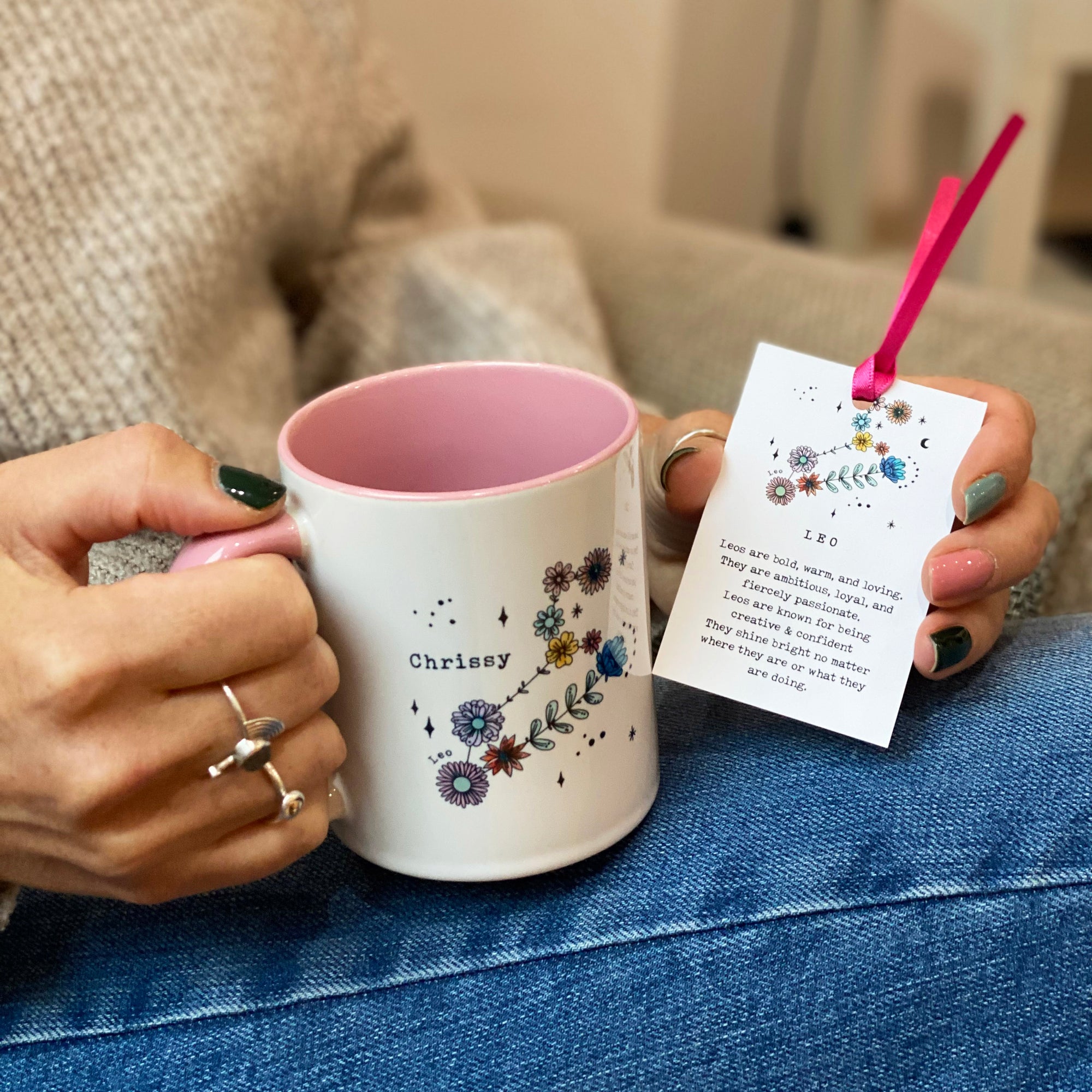 Zodiac Floral Star Constellation Mugs