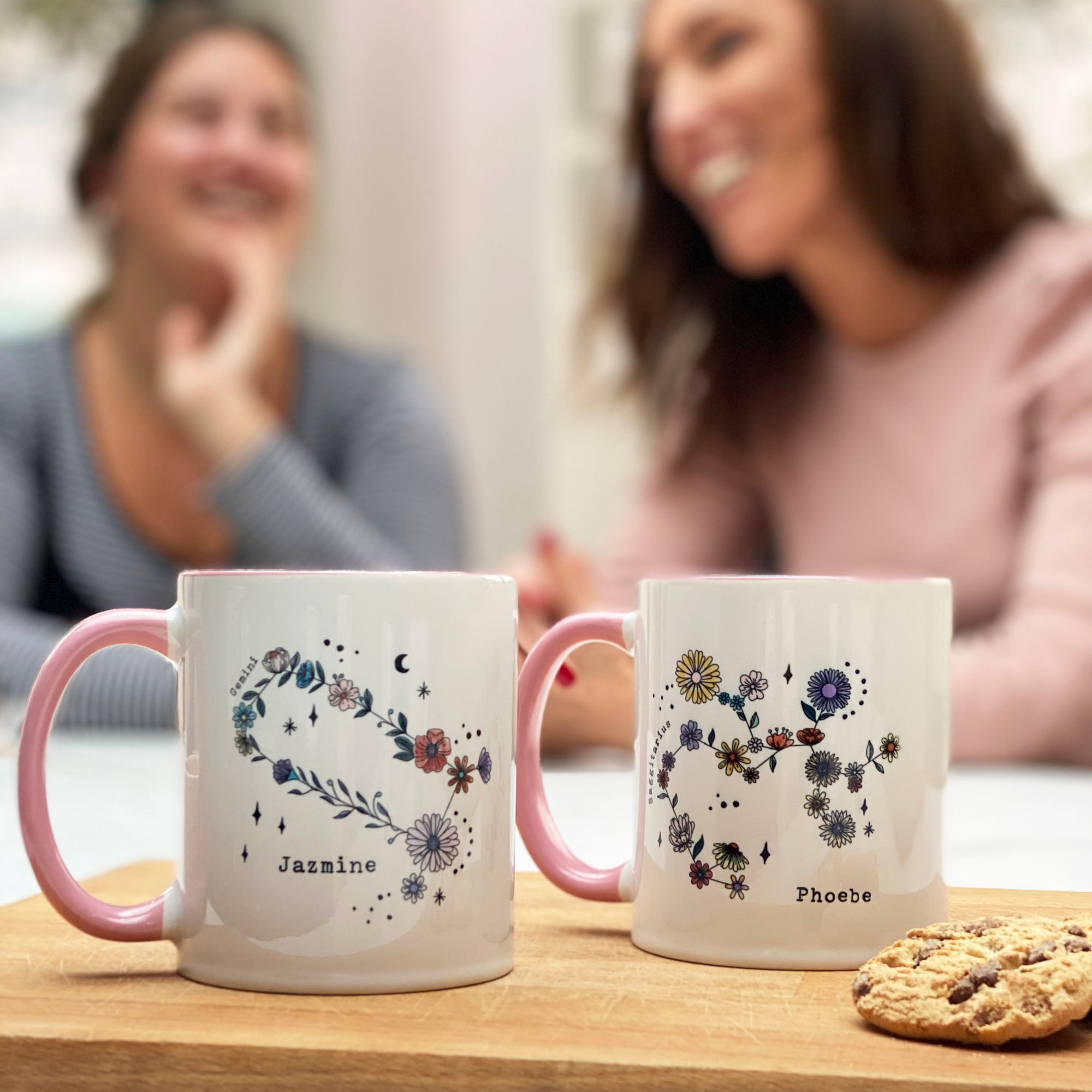 Zodiac Floral Star Constellation Mugs