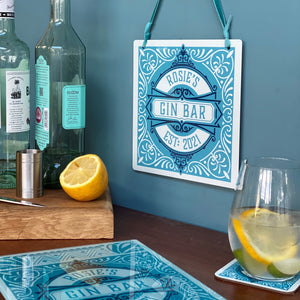 Home Bar 'Gin Bar' Personalised coaster