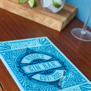 Personalised 'Gin Bar' Glass Cutting Board