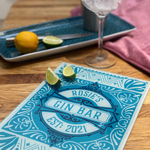 Personalised 'Gin Bar' Glass Cutting Board