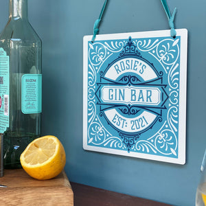 Home Bar 'Gin Bar' Personalised Sign