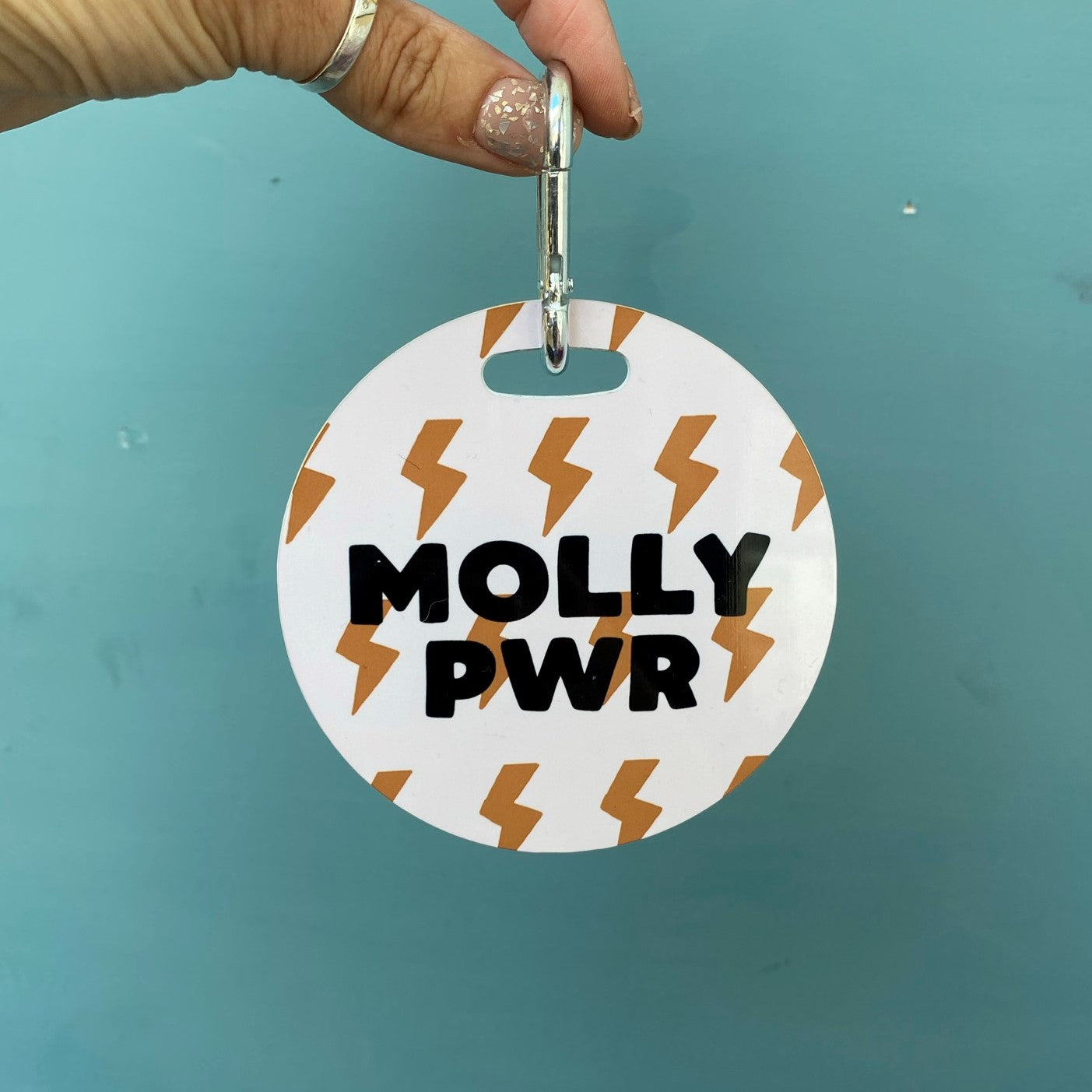 Personalised Lightning Bolt Bag Tag