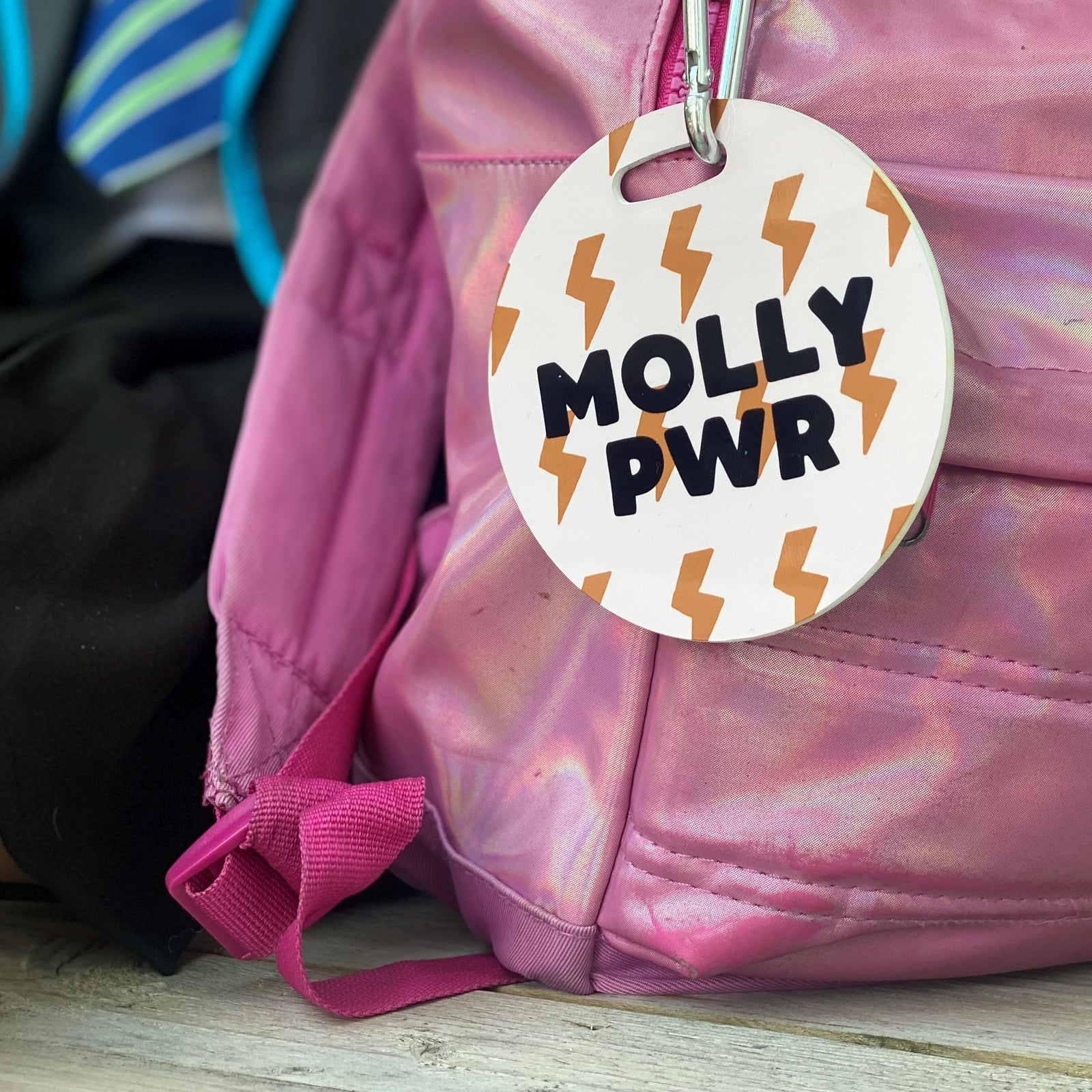 Personalised Lightning Bolt Bag Tag