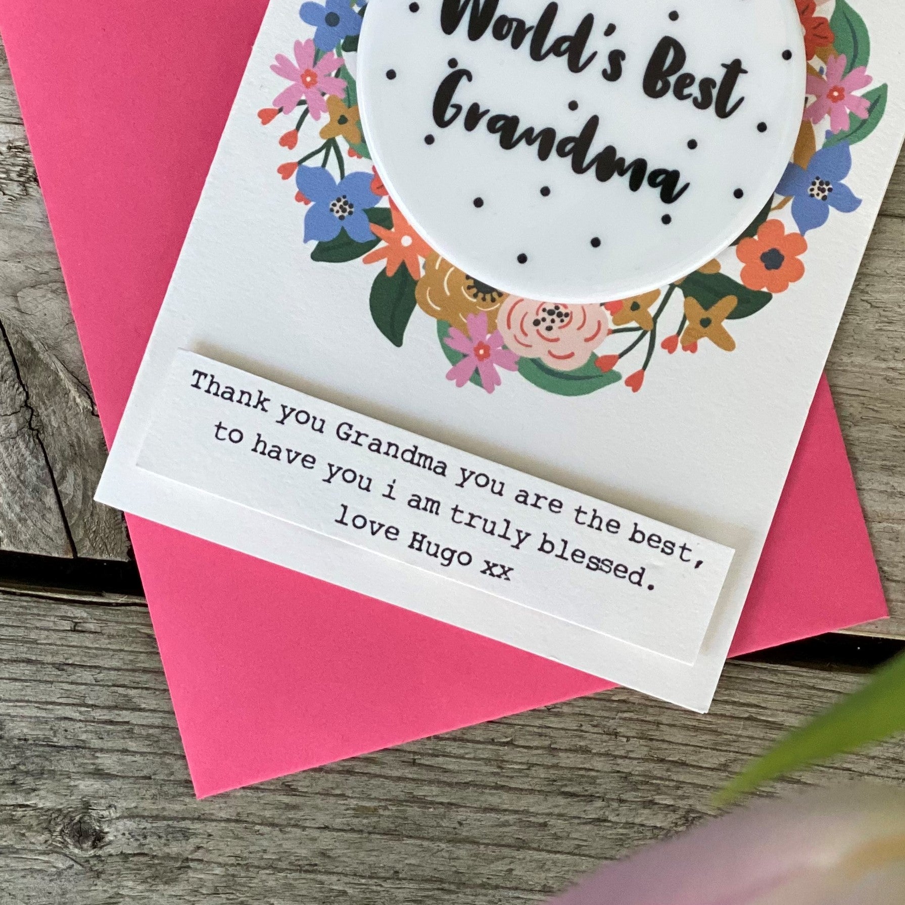 Worlds Best Grandma Floral Card And Ceramic Keepsake