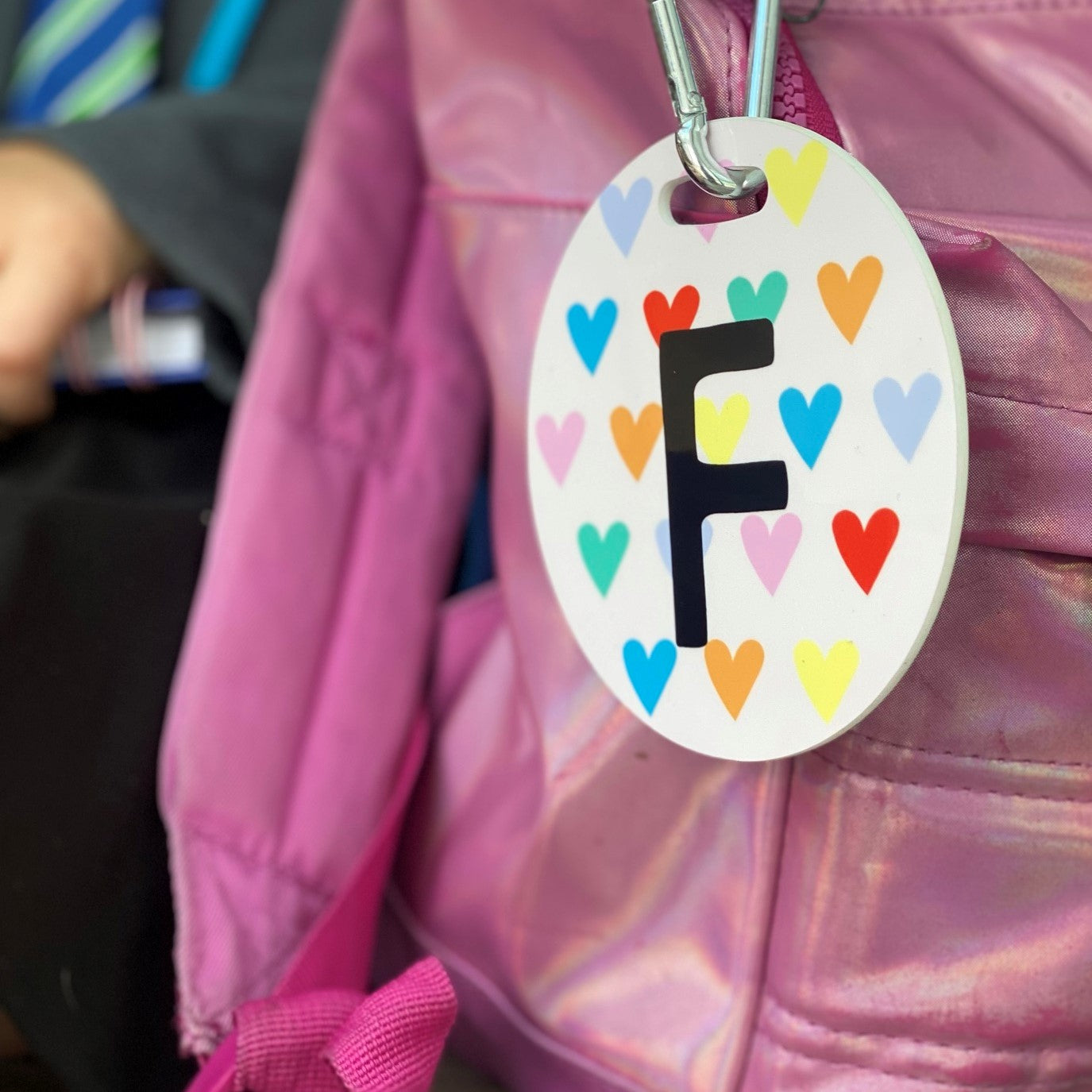 Rainbow Hearts Bag Tag