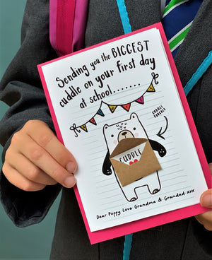 First Day of School Cuddle Voucher Greeting Card