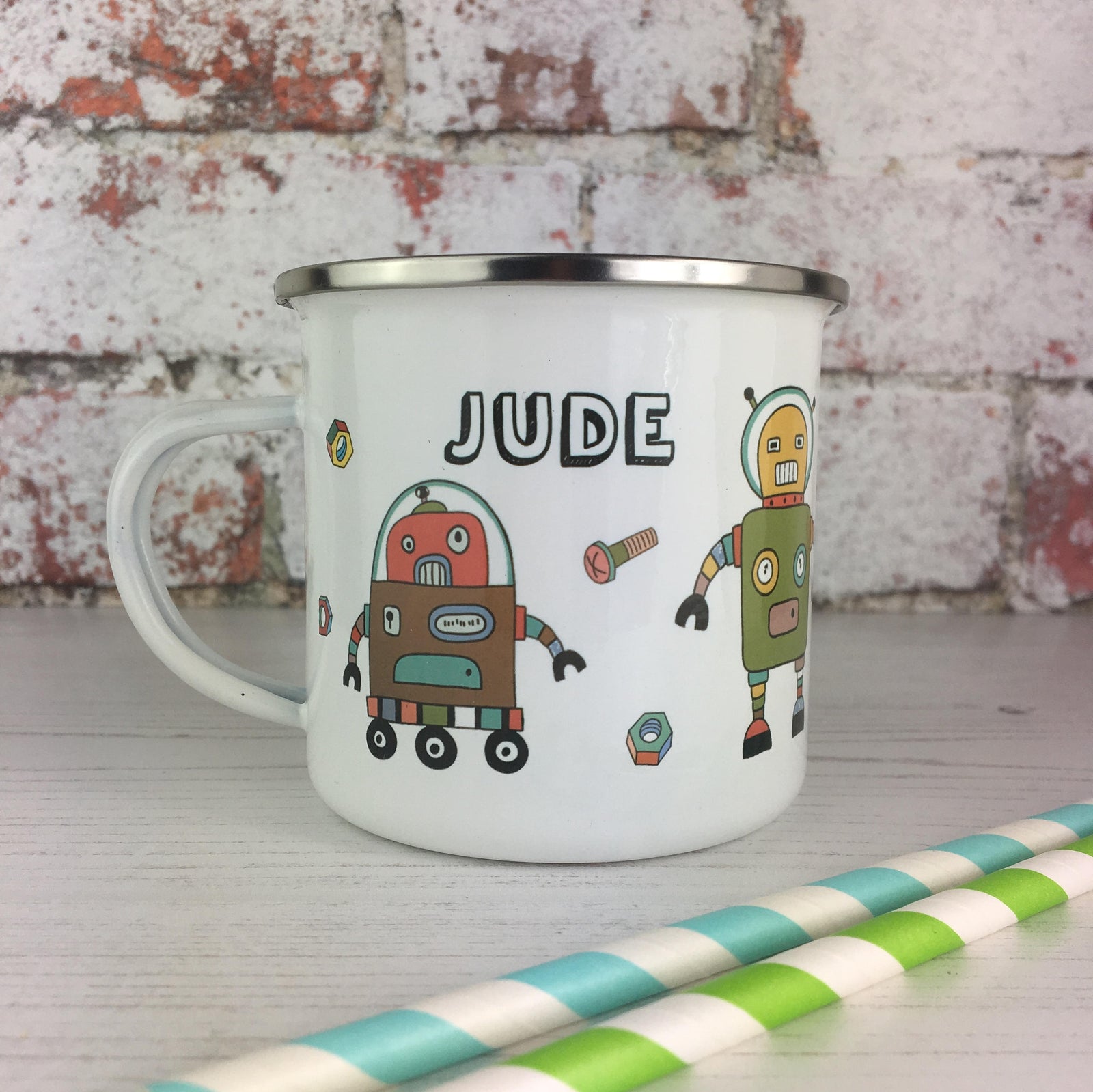 Robot Enamel Mug - Hendog Designs