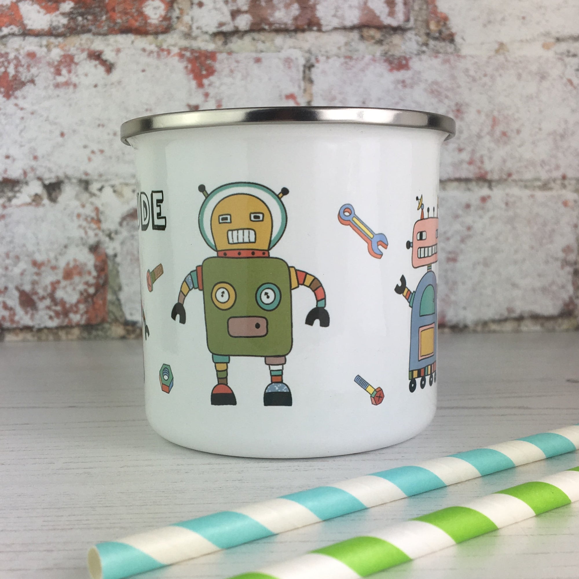 Robot Enamel Mug - Hendog Designs