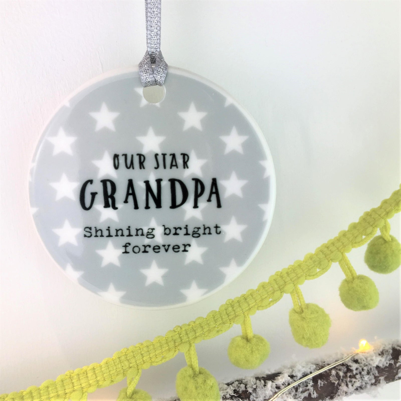 Star Memorial Christmas Ceramic Bauble, Shining Bright Forever - Hendog Designs