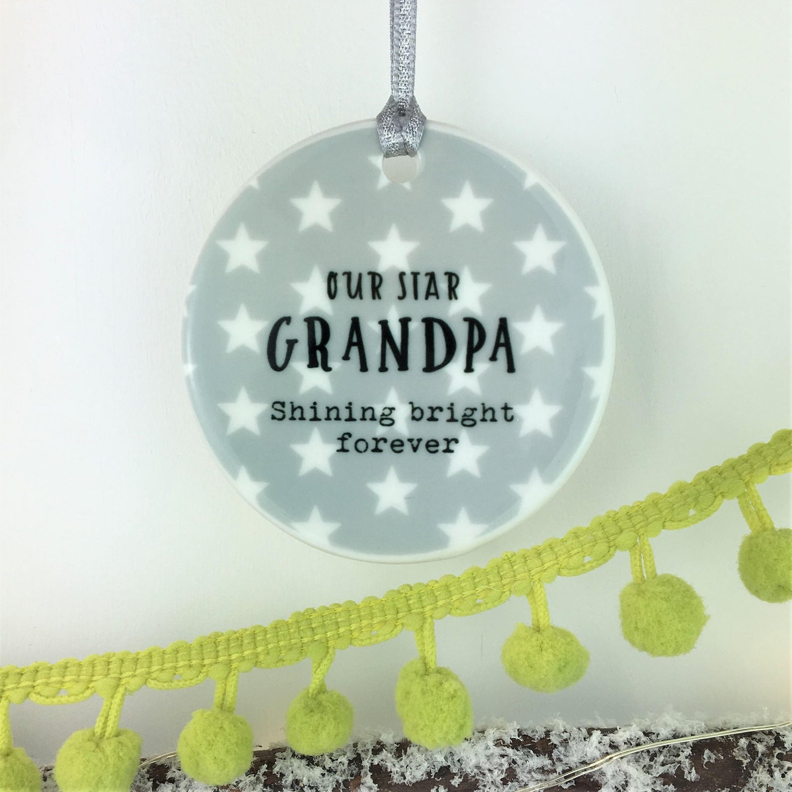 Star Memorial Christmas Ceramic Bauble, Shining Bright Forever - Hendog Designs
