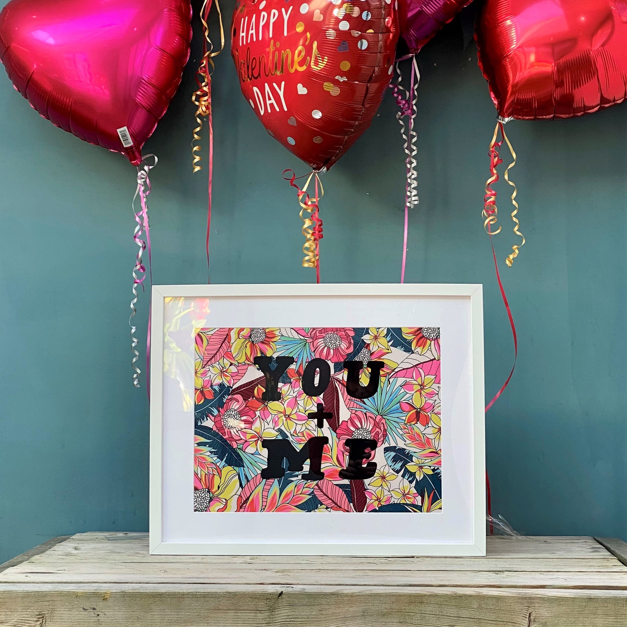 Vibrant Floral You + Me Print A4 Or A3