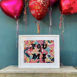 Vibrant Floral You + Me Print A4 Or A3