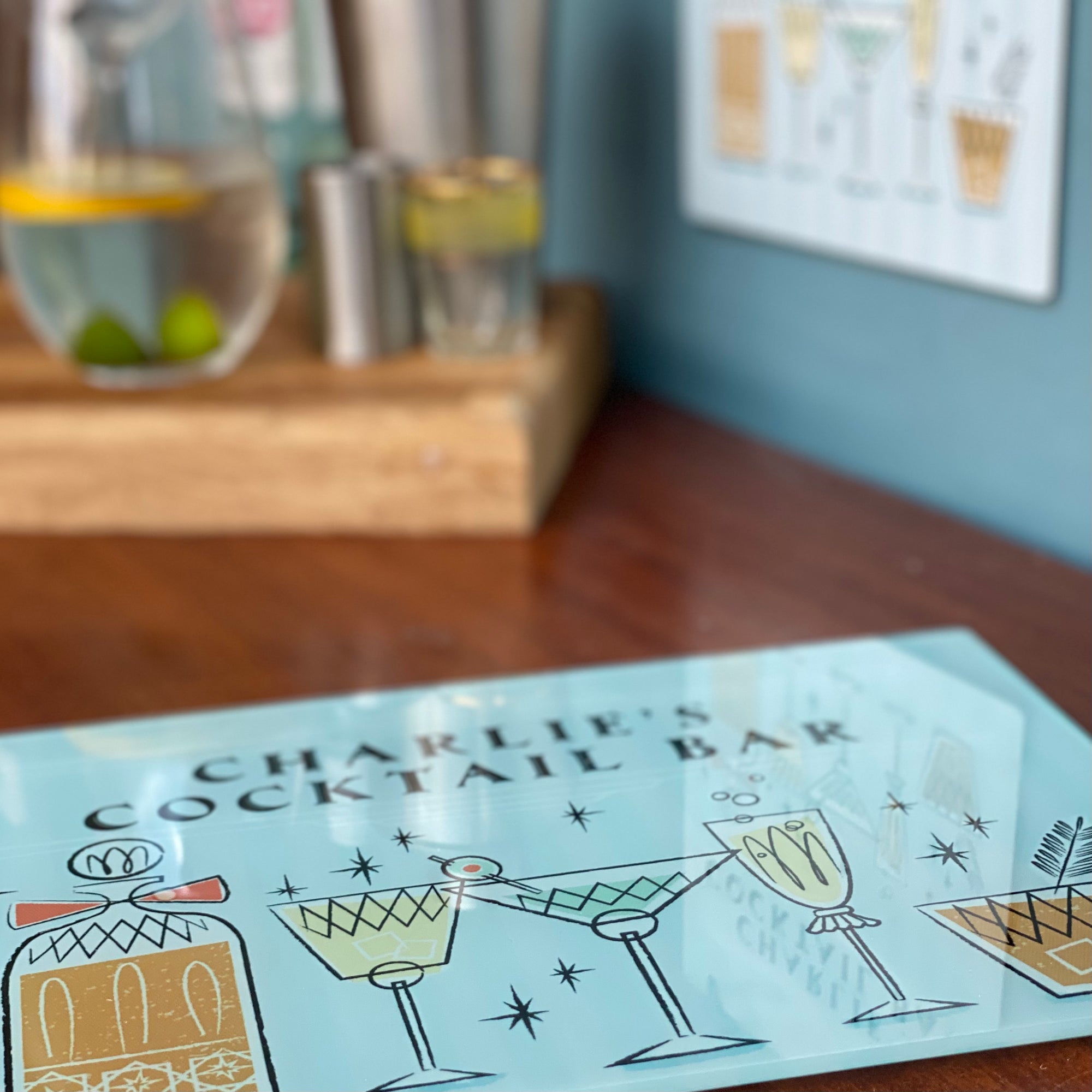 Personalised 'Cocktail Bar' Glass Cutting Board