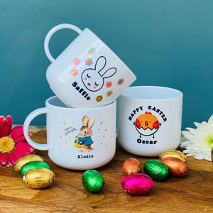Fun Bunny and Retro Flowers Mini Plastic Cup