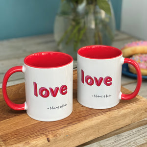 LOVE china mugs with couples names