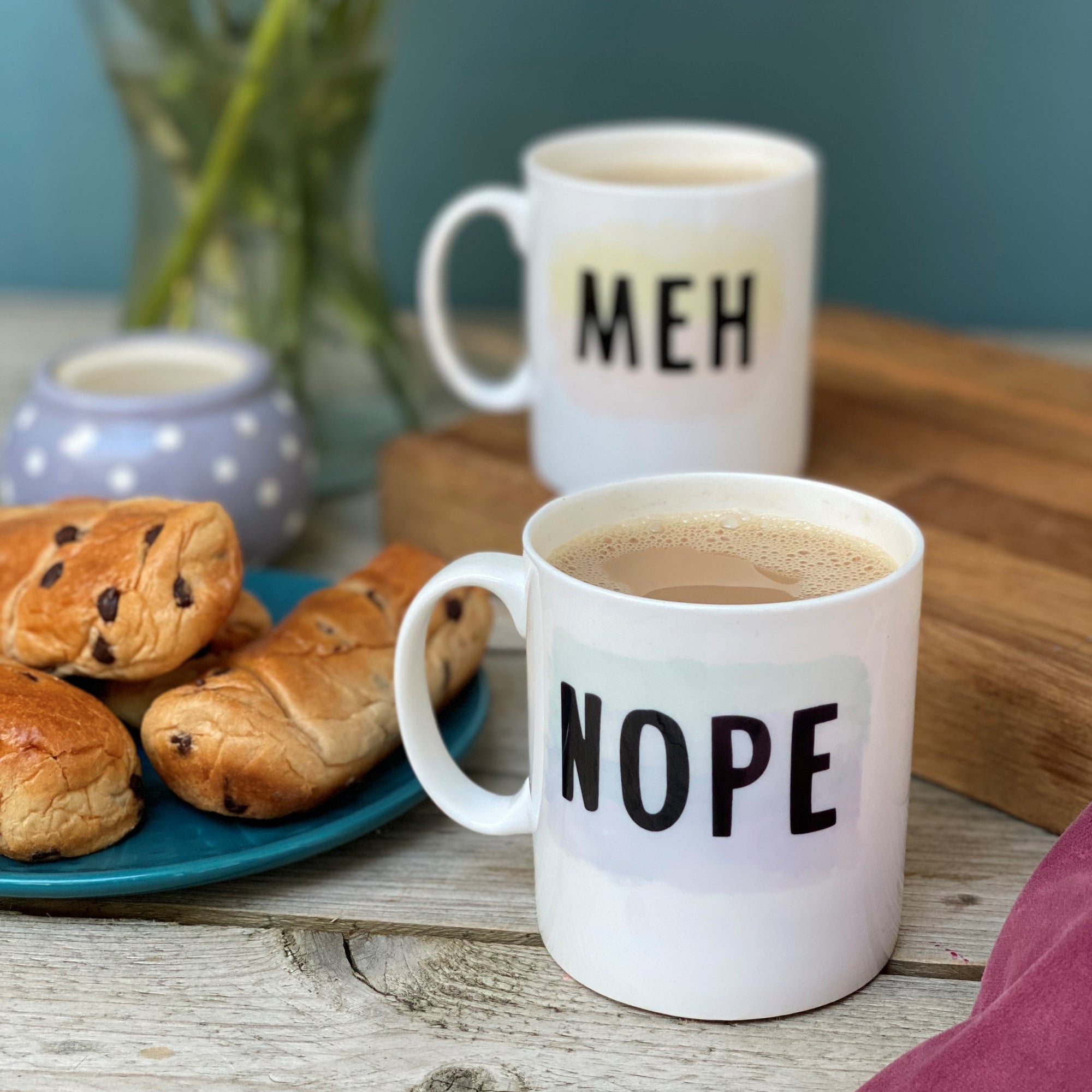 Set of Four Bone China Tie Dye Mood Mugs