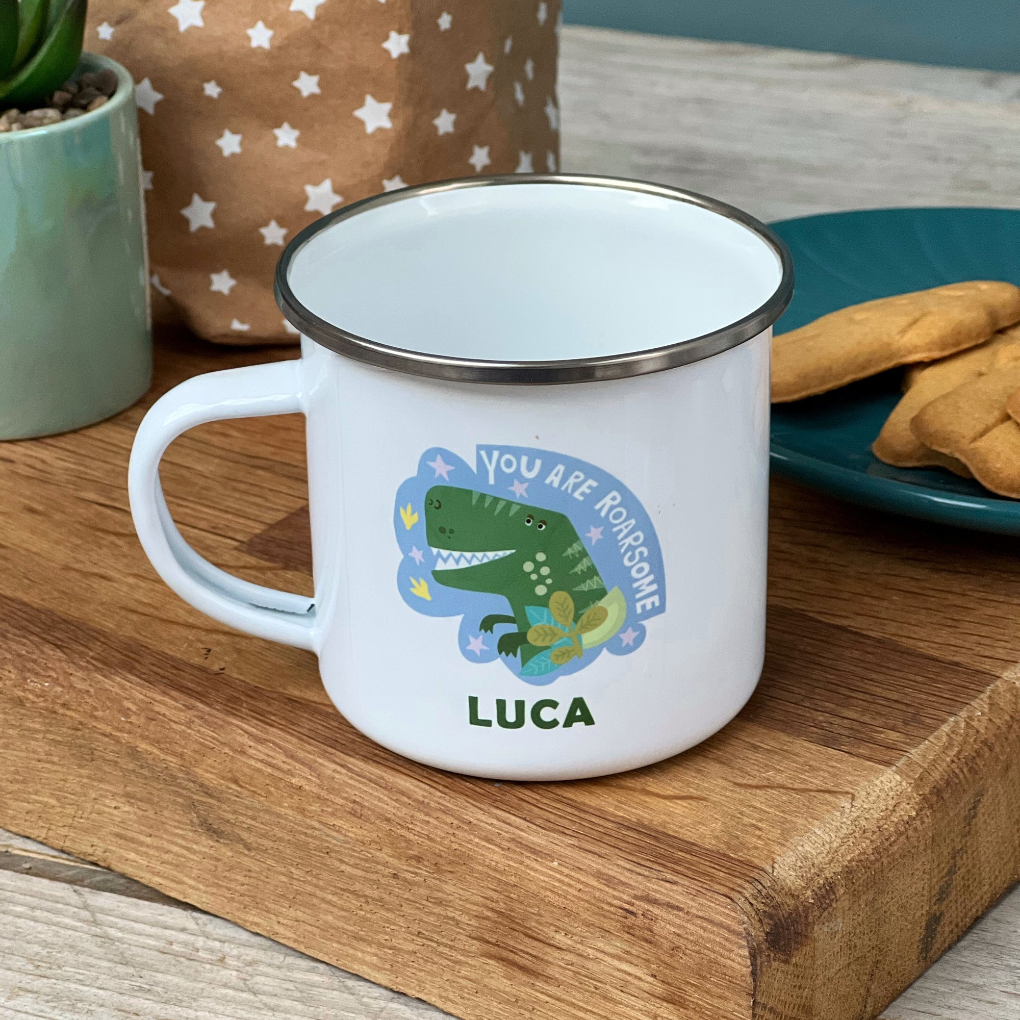 You Are Roarsome Dinosaur Enamel Mug