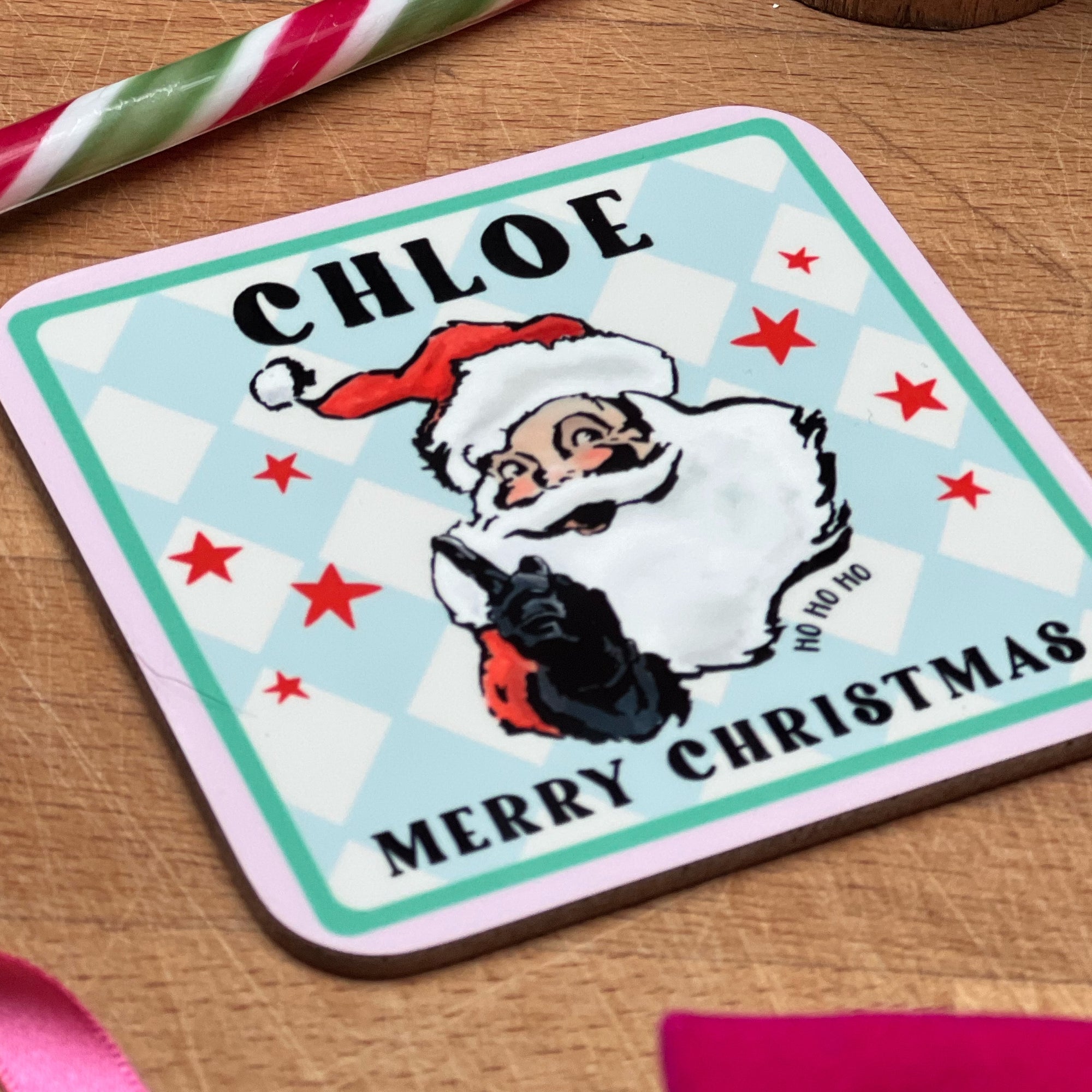 Christmas Coaster with Father Christmas