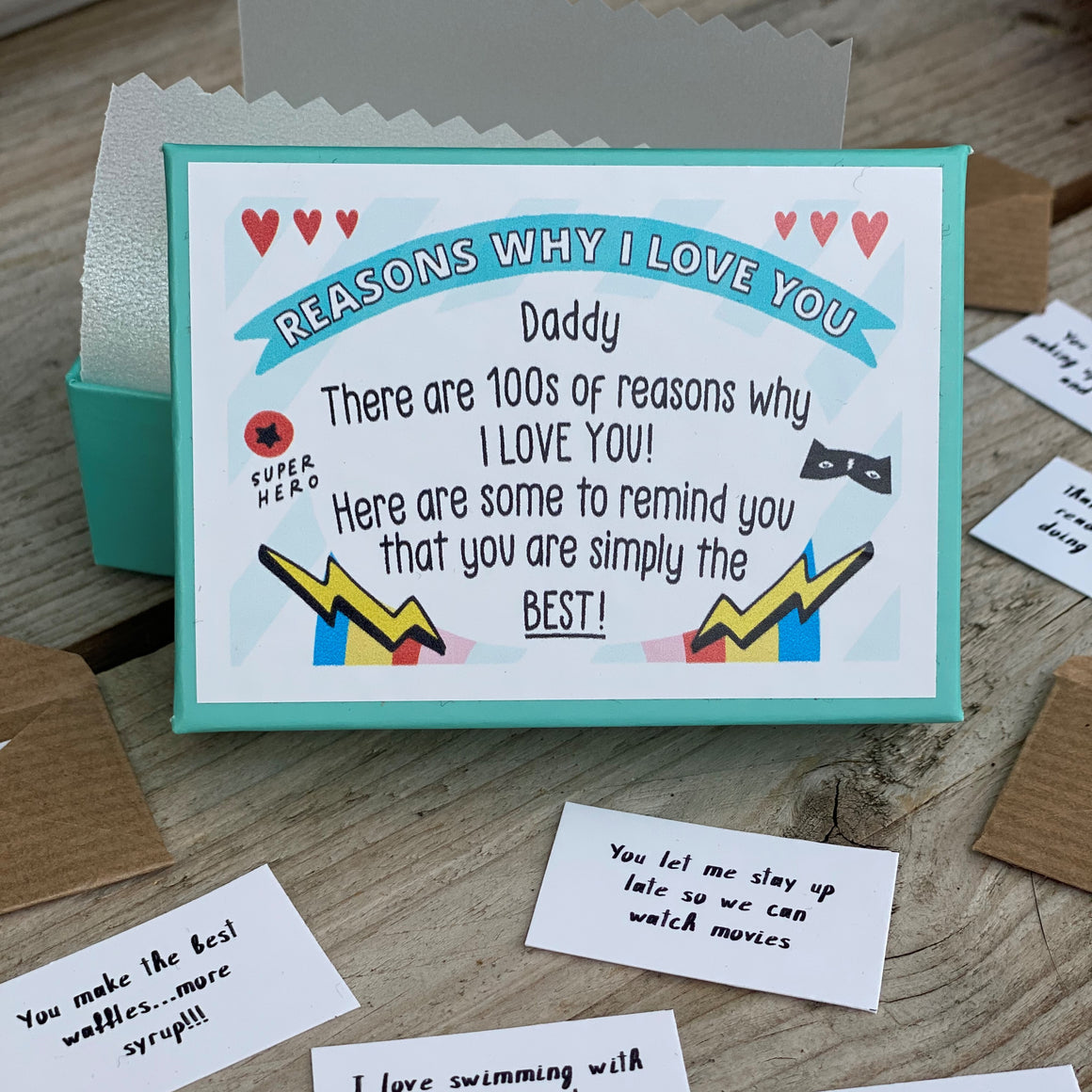 12 'Reasons Why I Love You Daddy' Mini Letters