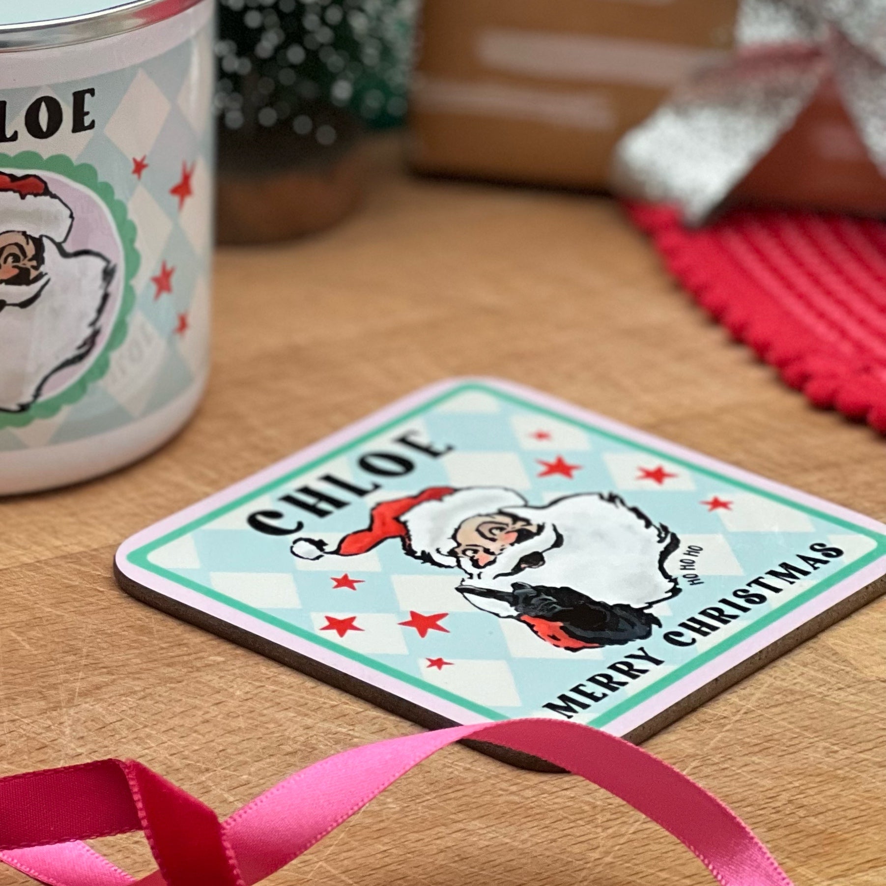 Christmas Coaster with Father Christmas