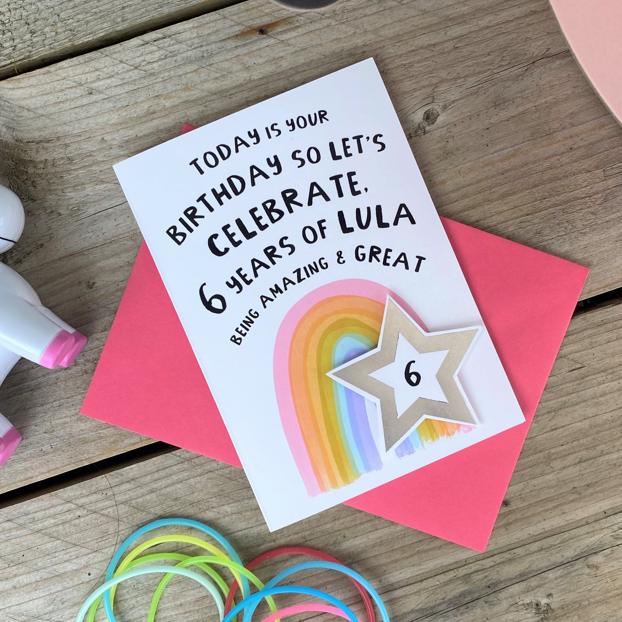 Rainbow And Star Milestone Birthday Card