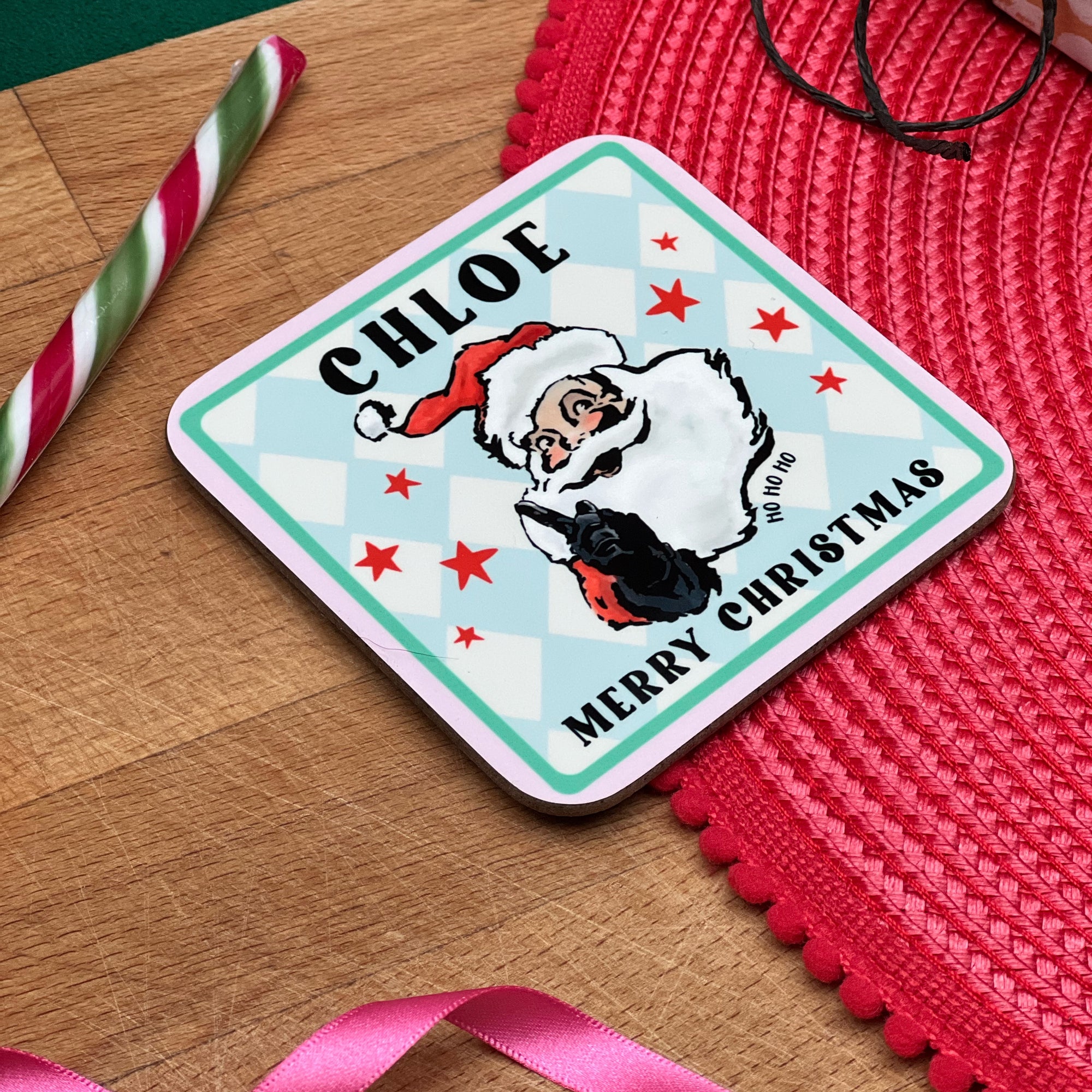 Christmas Coaster with Father Christmas