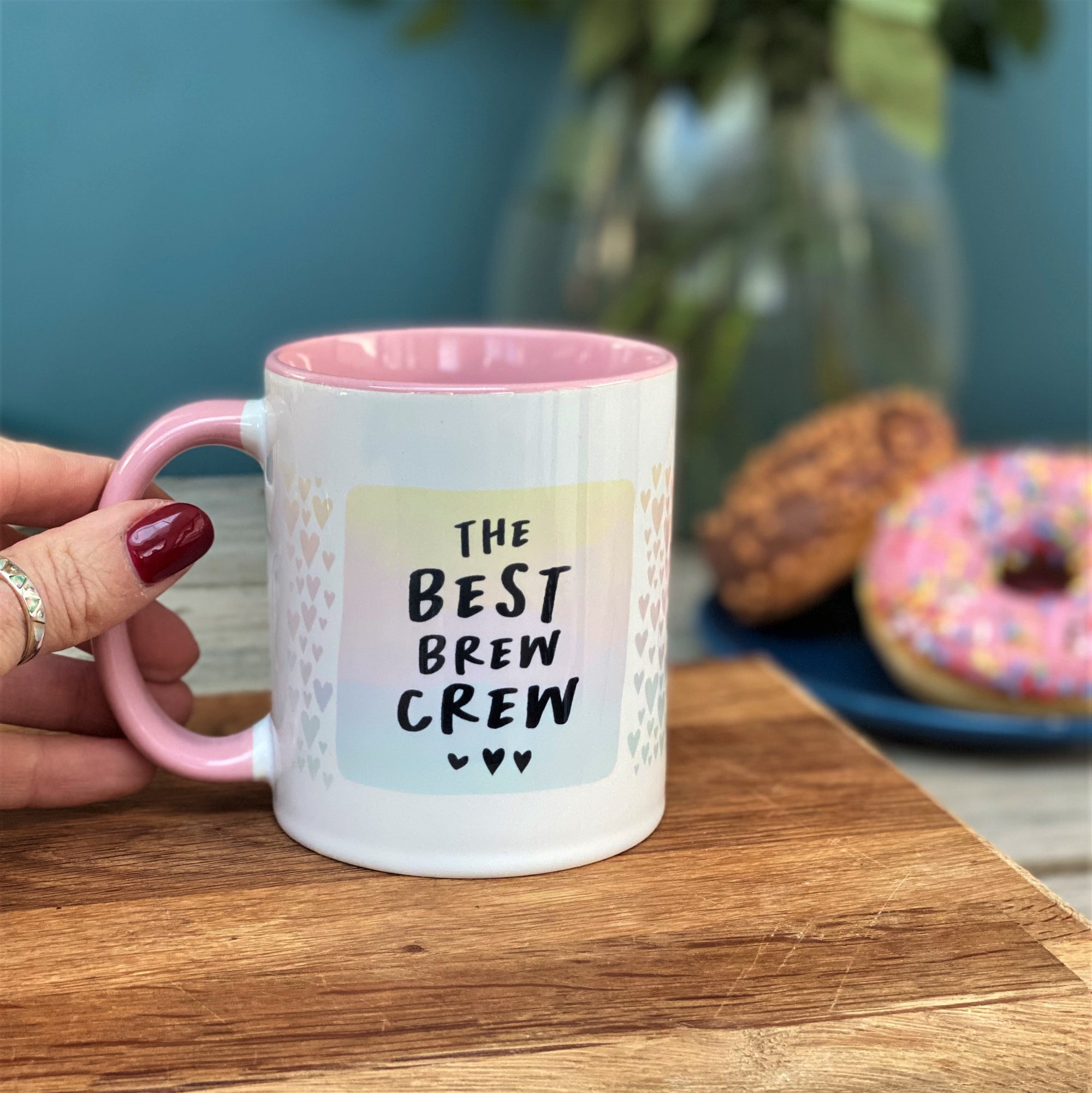 Ombre Hearts Brew Crew China Mug