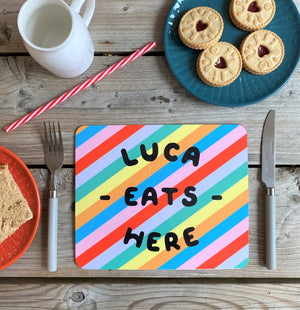 Bright Striped Personalised Placemat