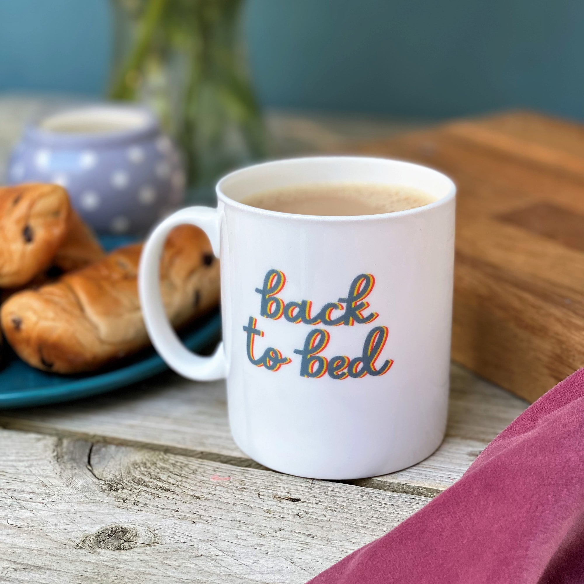 Set Of Four Bone China Fun Statement Mugs