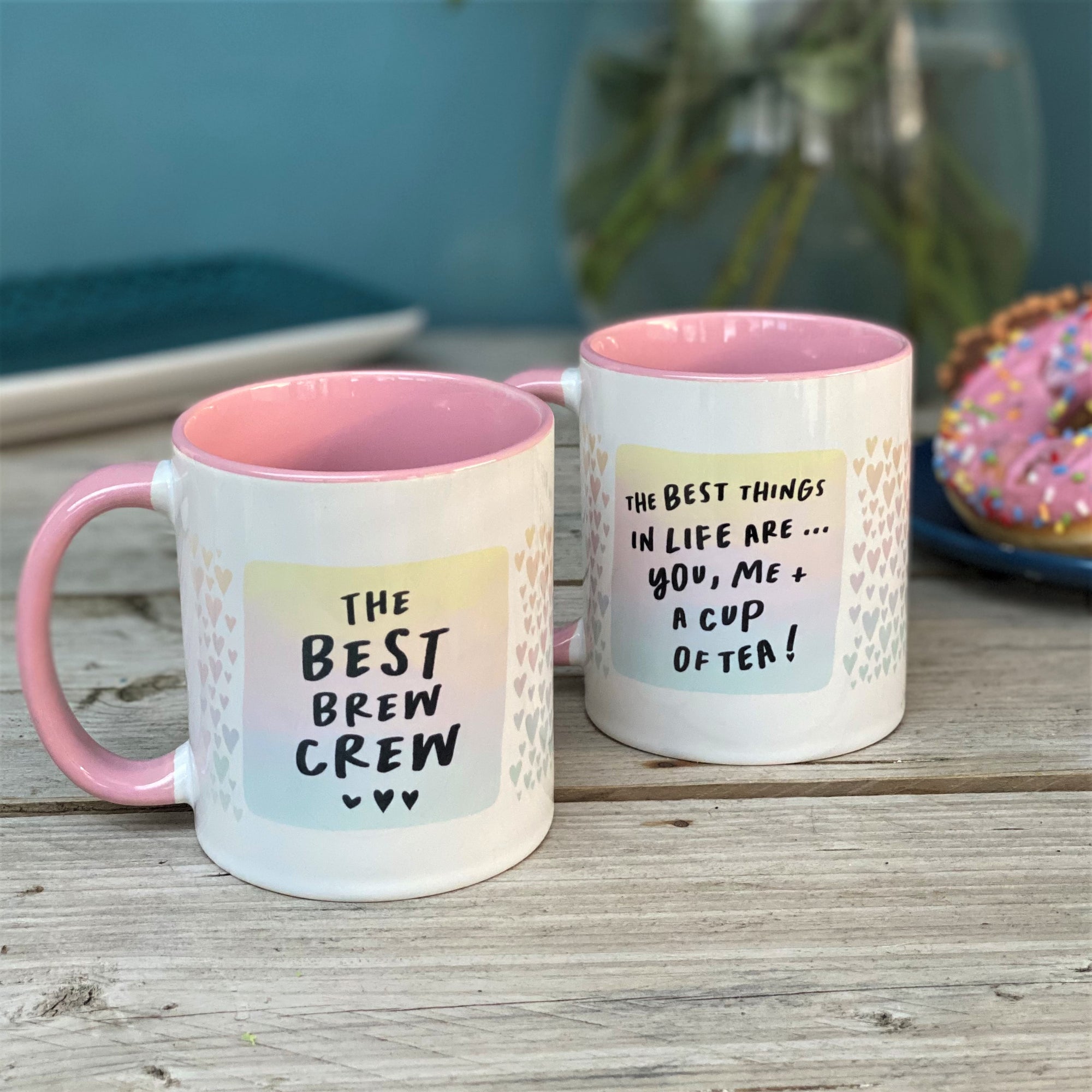 Ombre Hearts Brew Crew China Mug