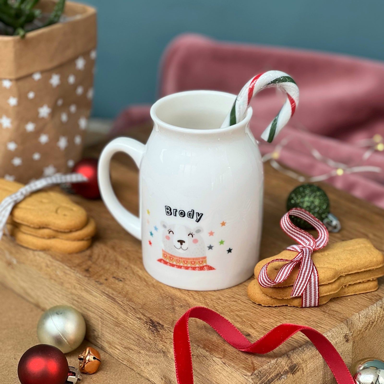 Luxury Bone Chine Winter Bear Christmas Milk Mug