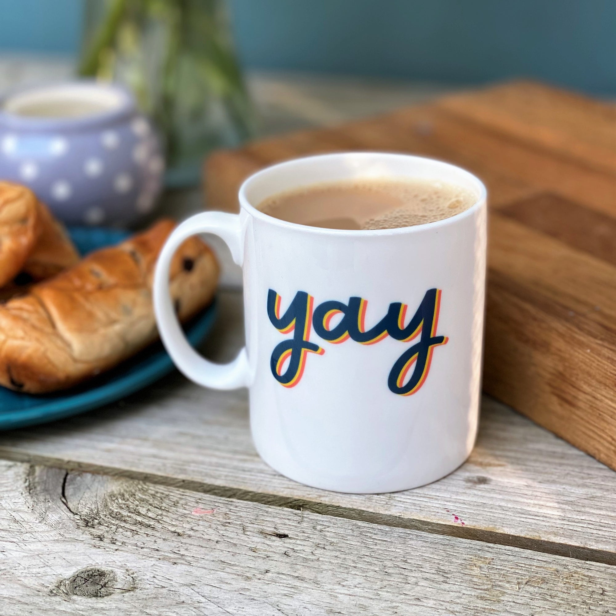 Set Of Four Bone China Fun Statement Mugs