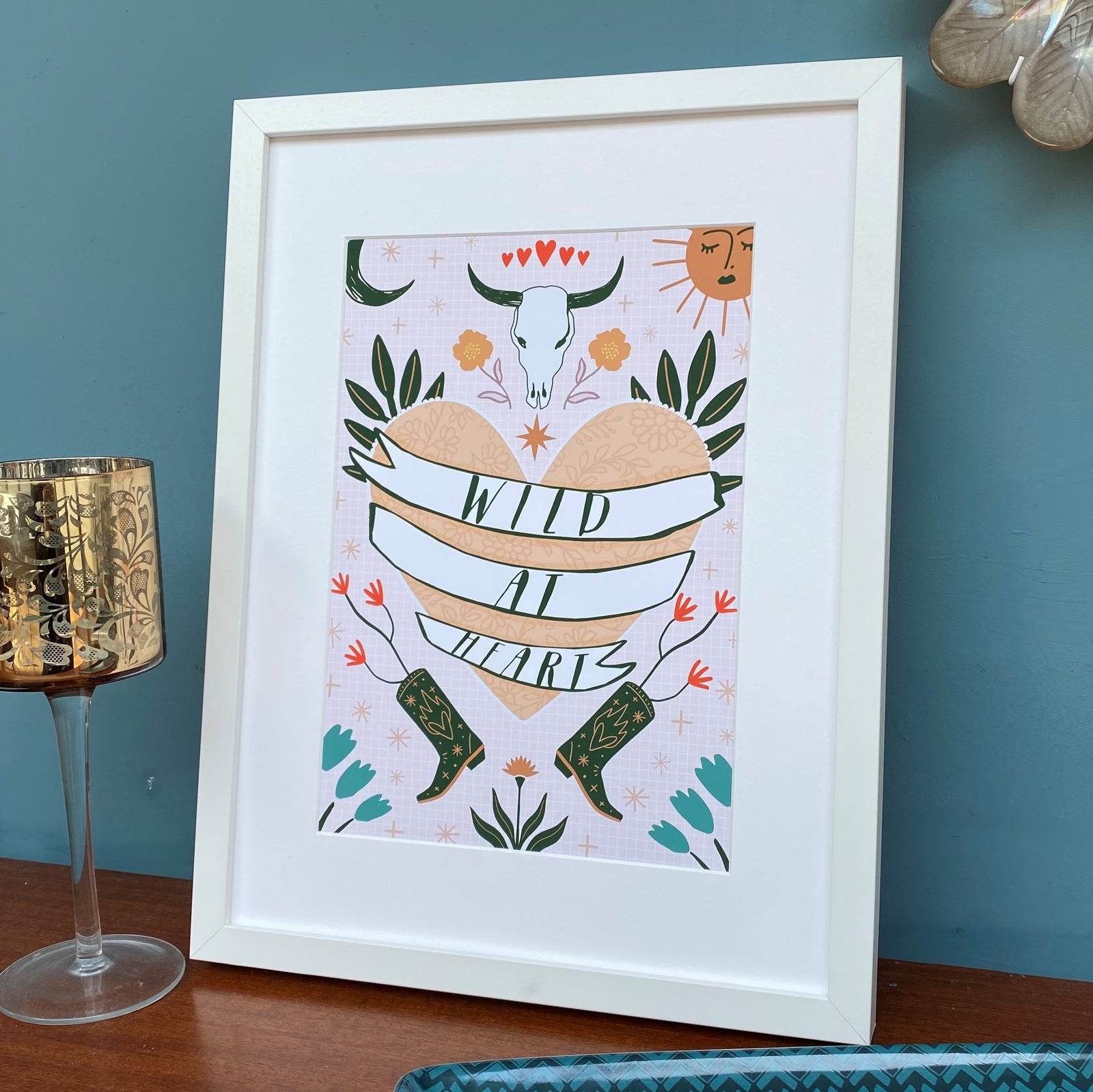 Wild At Heart Boho Design Print A4 Or A3