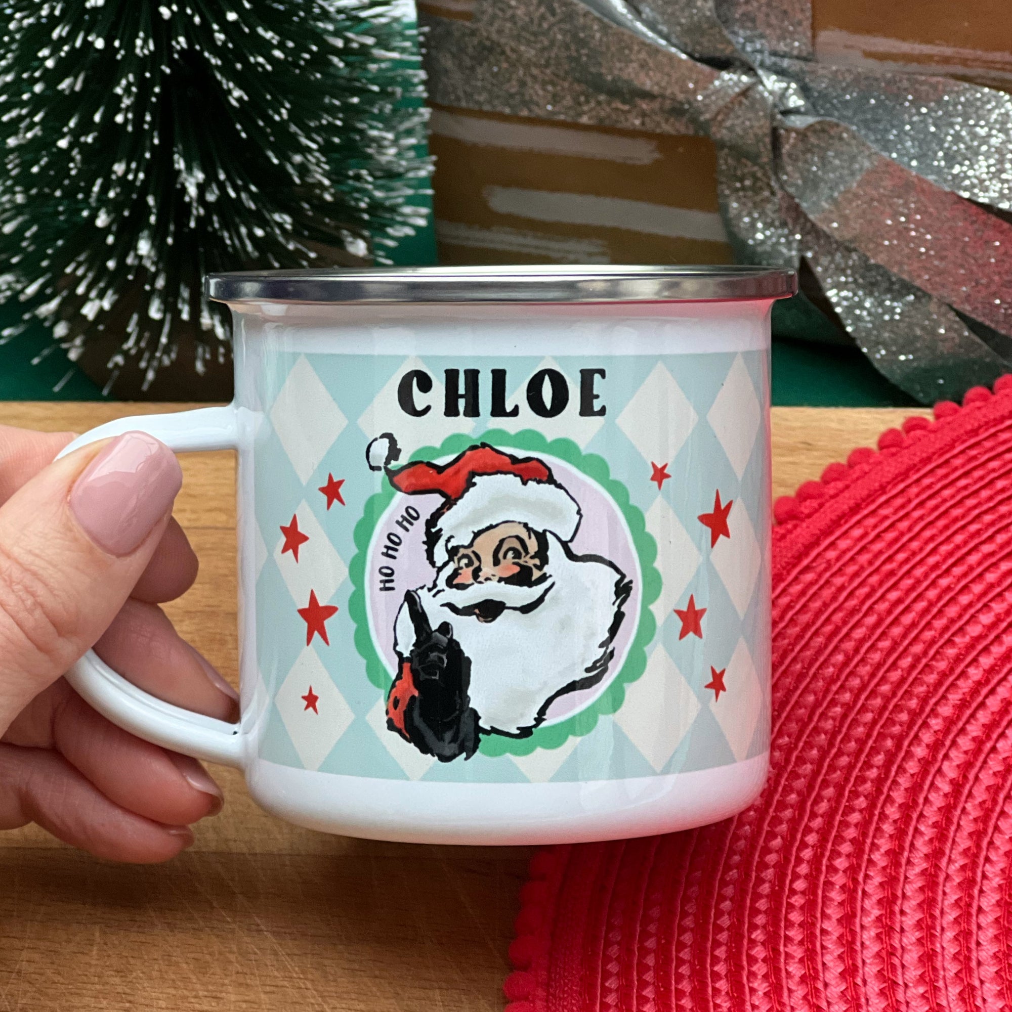 Christmas Father Christmas Enamel Mug