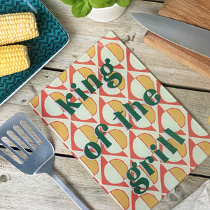 King Of The Grill Glass Chopping Board