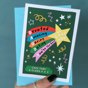 Daddy I/We Love You Shooting Star Card