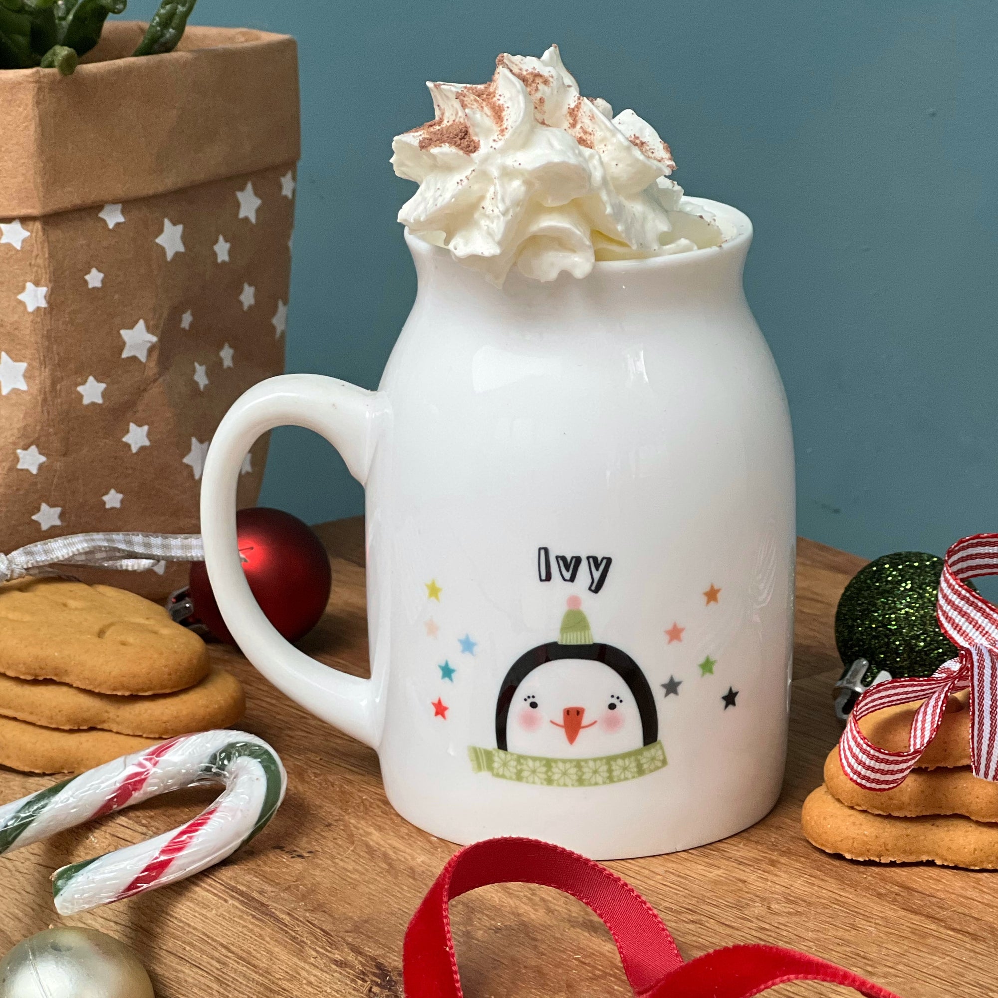 Luxury Bone China Winter Penguin Milk Mug